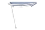 vidaXL 3069681 Manual Retractable Awning With Led 600x350cm Blue And White vidaXL 3069681 Manual Retractable Awning With Led 600x350cm Blue And White