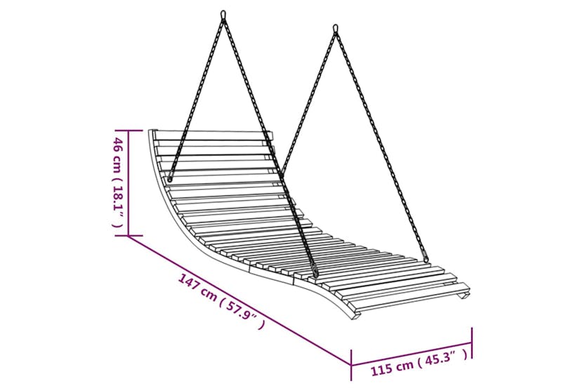 vidaXL 313939 Swing Bed Solid Bent Wood With Teak Finish 115x147x46cm vidaXL 313939 Swing Bed Solid Bent Wood With Teak Finish 115x147x46cm