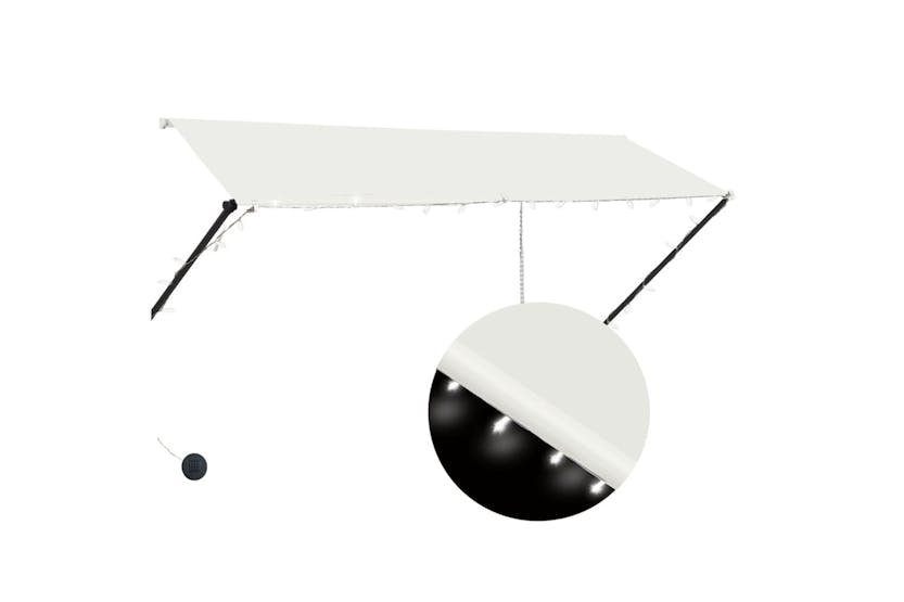 vidaXL 145925 Retractable Awning With Led 300x150cm Cream vidaXL 145925 Retractable Awning With Led 300x150cm Cream