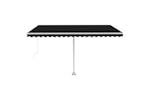 vidaXL 3069624 Manual Retractable Awning With Led 400x350cm Anthracite vidaXL 3069624 Manual Retractable Awning With Led 400x350cm Anthracite