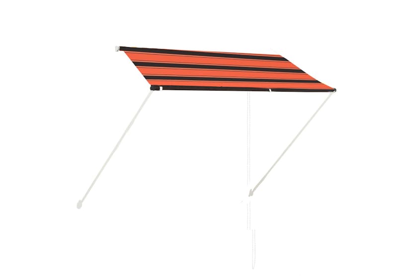 vidaXL 145896 Retractable Awning 250x150cm Orange And Brown vidaXL 145896 Retractable Awning 250x150cm Orange And Brown