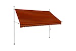 vidaXL 145837 Manual Retractable Awning 250cm Orange And Brown vidaXL 145837 Manual Retractable Awning 250cm Orange And Brown