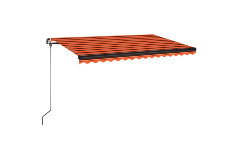 vidaXL 3069180 Manual Retractable Awning 400x350cm Orange And Brown vidaXL 3069180 Manual Retractable Awning 400x350cm Orange And Brown