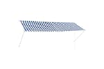 Vidaxl Retractable Awning 350x150 Cm Blue And White Vidaxl Retractable Awning 350x150 Cm Blue And White
