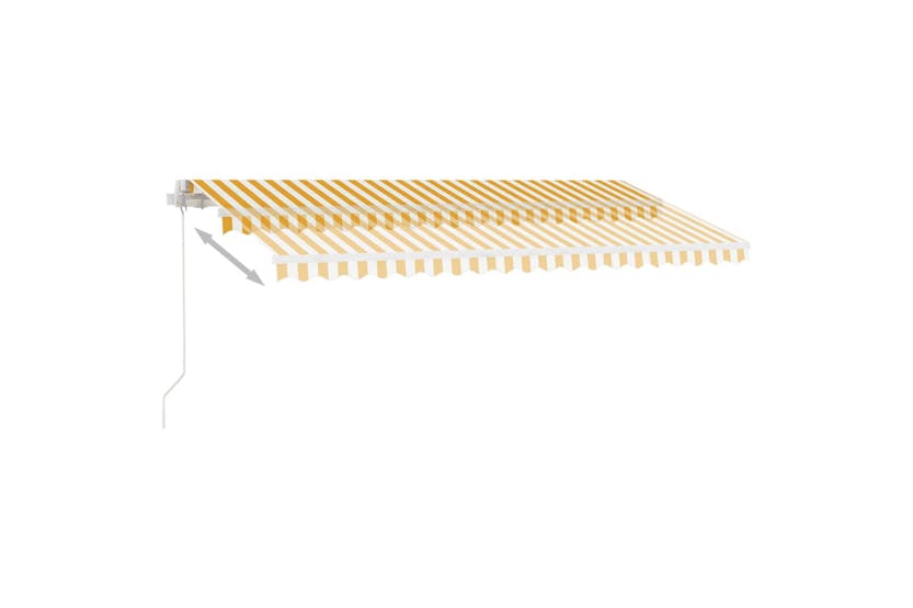 vidaXL 3069618 Freestanding Manual Retractable Awning 400x350cm Yellow/white vidaXL 3069618 Freestanding Manual Retractable Awning 400x350cm Yellow/white