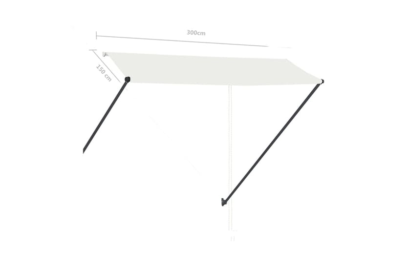 vidaXL 145925 Retractable Awning With Led 300x150cm Cream vidaXL 145925 Retractable Awning With Led 300x150cm Cream
