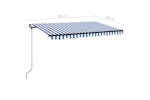 vidaXL 3069176 Manual Retractable Awning 400x350cm Blue And White vidaXL 3069176 Manual Retractable Awning 400x350cm Blue And White