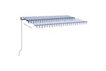 vidaXL 3069176 Manual Retractable Awning 400x350cm Blue And White vidaXL 3069176 Manual Retractable Awning 400x350cm Blue And White