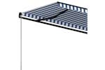 vidaXL 3069176 Manual Retractable Awning 400x350cm Blue And White vidaXL 3069176 Manual Retractable Awning 400x350cm Blue And White
