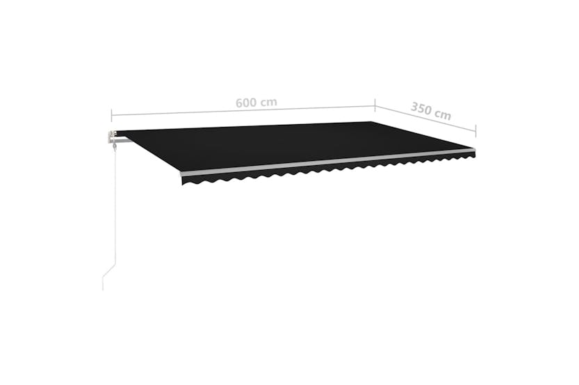 vidaXL 3070084 Manual Retractable Awning With Led 6x3.5 M Anthracite vidaXL 3070084 Manual Retractable Awning With Led 6x3.5 M Anthracite