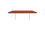 vidaXL 3070120 Manual Retractable Awning With Posts 3.5x2.5 M Orange And Brown vidaXL 3070120 Manual Retractable Awning With Posts 3.5x2.5 M Orange And Brown