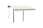 vidaXL 3070097 Manual Retractable Awning With Posts 3x2.5 M Cream vidaXL 3070097 Manual Retractable Awning With Posts 3x2.5 M Cream