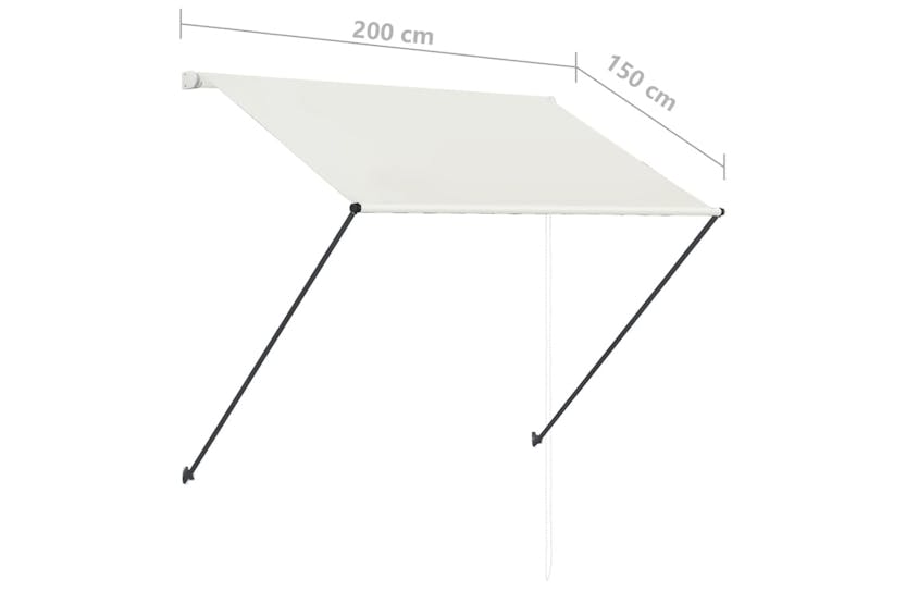 vidaXL 145923 Retractable Awning With Led 200x150cm Cream vidaXL 145923 Retractable Awning With Led 200x150cm Cream