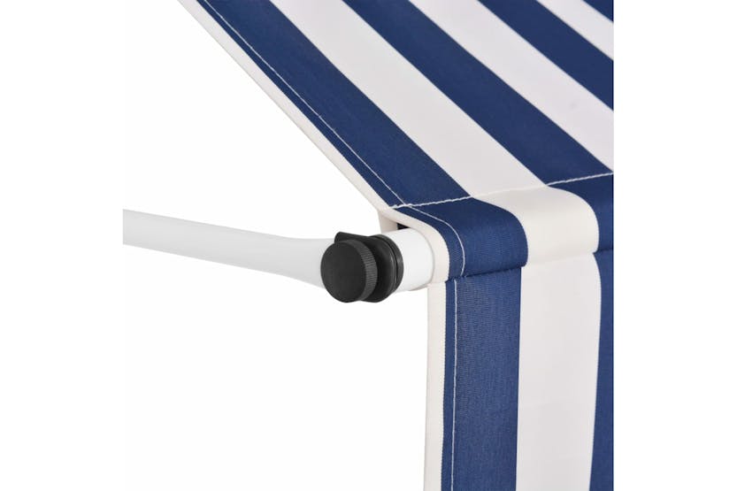 vidaXL 43220 Manual Retractable Awning 200cm Blue And White Stripes vidaXL 43220 Manual Retractable Awning 200cm Blue And White Stripes