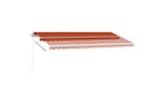 vidaXL 3069625 Manual Retractable Awning With Led 400x350cm Orange And Brown vidaXL 3069625 Manual Retractable Awning With Led 400x350cm Orange And Brown
