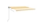 vidaXL 3070238 Manual Retractable Awning With Posts 4.5x3.5 M Yellow & White vidaXL 3070238 Manual Retractable Awning With Posts 4.5x3.5 M Yellow & White