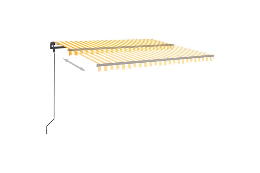 vidaXL 3070238 Manual Retractable Awning With Posts 4.5x3.5 M Yellow & White vidaXL 3070238 Manual Retractable Awning With Posts 4.5x3.5 M Yellow & White