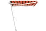 vidaXL 3069625 Manual Retractable Awning With Led 400x350cm Orange And Brown vidaXL 3069625 Manual Retractable Awning With Led 400x350cm Orange And Brown