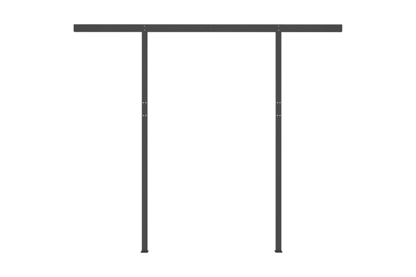 vidaXL 3070120 Manual Retractable Awning With Posts 3.5x2.5 M Orange And Brown vidaXL 3070120 Manual Retractable Awning With Posts 3.5x2.5 M Orange And Brown