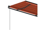 vidaXL 3070240 Manual Retractable Awning With Posts 4.5x3.5 M Orange & Brown vidaXL 3070240 Manual Retractable Awning With Posts 4.5x3.5 M Orange & Brown