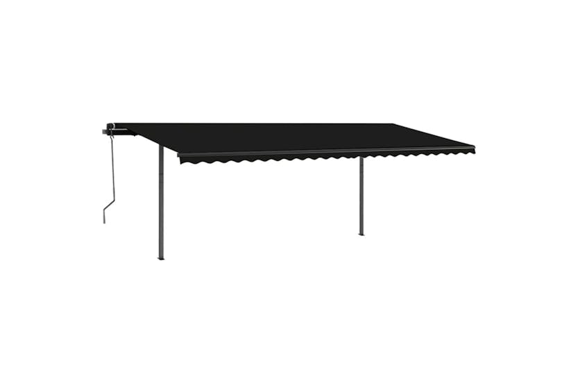 vidaXL 3070119 Manual Retractable Awning With Posts 3.5x2.5 M Anthracite vidaXL 3070119 Manual Retractable Awning With Posts 3.5x2.5 M Anthracite