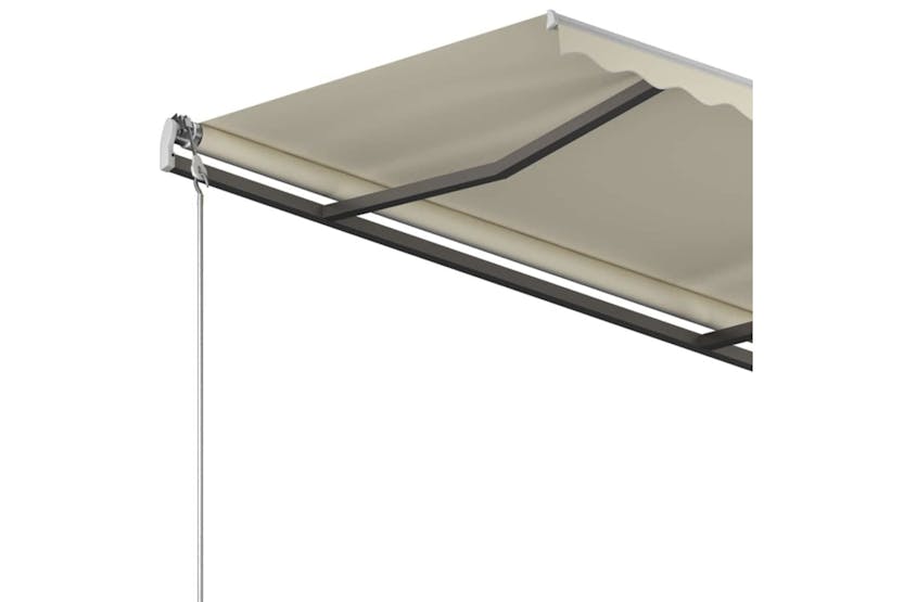 vidaXL 3070117 Manual Retractable Awning With Posts 3.5x2.5 M Cream vidaXL 3070117 Manual Retractable Awning With Posts 3.5x2.5 M Cream