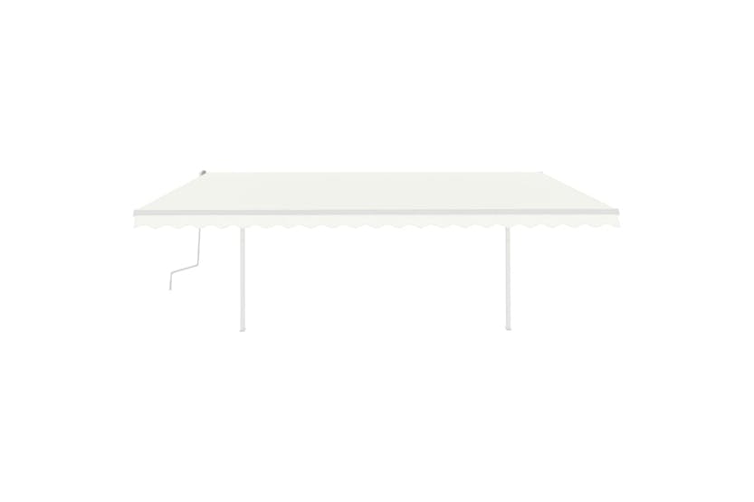 vidaXL 3070057 Manual Retractable Awning With Posts 5x3.5 M Cream vidaXL 3070057 Manual Retractable Awning With Posts 5x3.5 M Cream