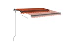 vidaXL 3070120 Manual Retractable Awning With Posts 3.5x2.5 M Orange And Brown vidaXL 3070120 Manual Retractable Awning With Posts 3.5x2.5 M Orange And Brown
