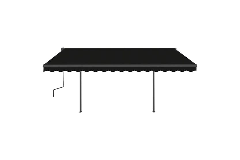 vidaXL 3070239 Manual Retractable Awning With Posts 4.5x3.5 M Anthracite vidaXL 3070239 Manual Retractable Awning With Posts 4.5x3.5 M Anthracite