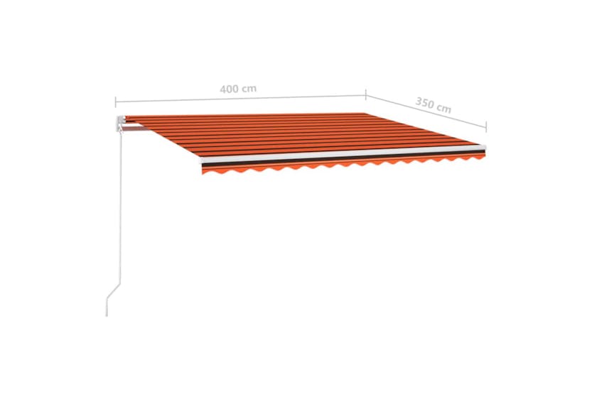 vidaXL 3068980 Manual Retractable Awning 400x350cm Orange And Brown vidaXL 3068980 Manual Retractable Awning 400x350cm Orange And Brown