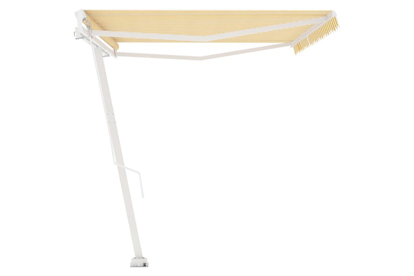 vidaXL 3069658 Freestanding Manual Retractable Awning 500x350cm Yellow/white vidaXL 3069658 Freestanding Manual Retractable Awning 500x350cm Yellow/white