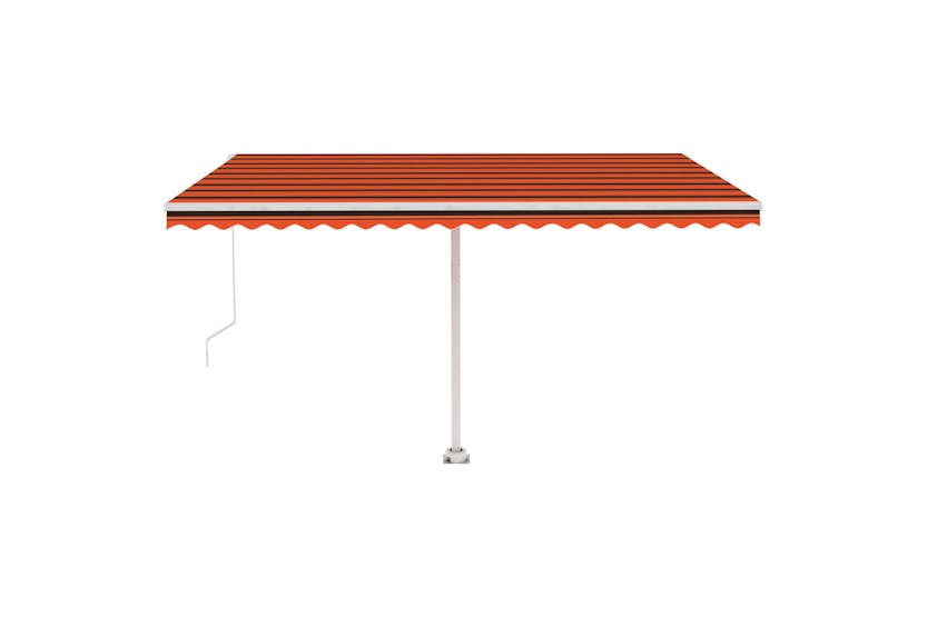 vidaXL 3069625 Manual Retractable Awning With Led 400x350cm Orange And Brown vidaXL 3069625 Manual Retractable Awning With Led 400x350cm Orange And Brown