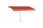vidaXL 3069625 Manual Retractable Awning With Led 400x350cm Orange And Brown vidaXL 3069625 Manual Retractable Awning With Led 400x350cm Orange And Brown