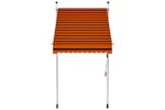 vidaXL 145834 Manual Retractable Awning 100cm Orange And Brown vidaXL 145834 Manual Retractable Awning 100cm Orange And Brown