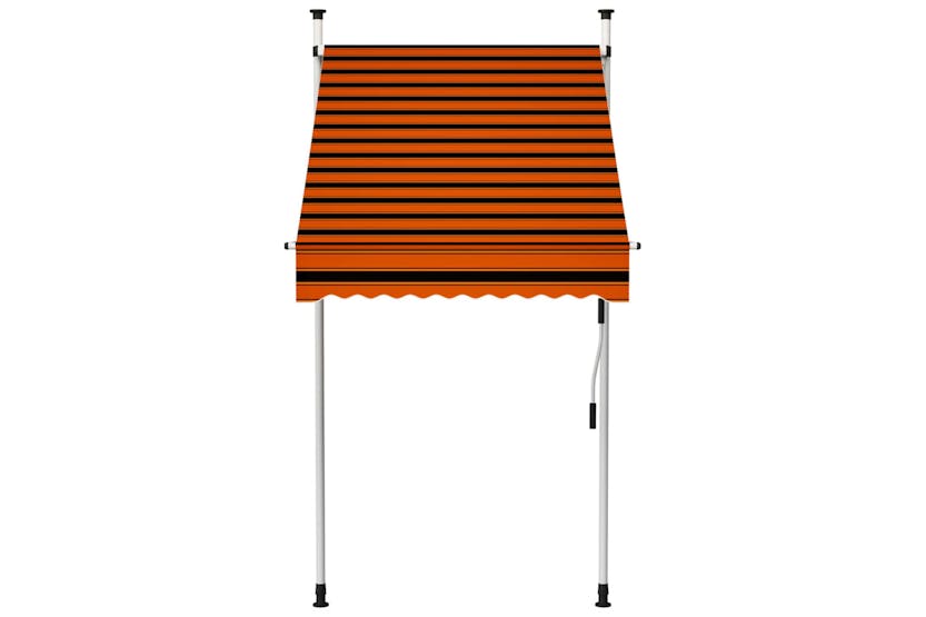 vidaXL 145834 Manual Retractable Awning 100cm Orange And Brown vidaXL 145834 Manual Retractable Awning 100cm Orange And Brown