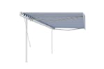 vidaXL 3070056 Manual Retractable Awning With Posts 5x3.5 M Blue And White vidaXL 3070056 Manual Retractable Awning With Posts 5x3.5 M Blue And White
