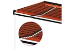 vidaXL 3069185 Manual Retractable Awning With Led 400x350cm Orange And Brown vidaXL 3069185 Manual Retractable Awning With Led 400x350cm Orange And Brown