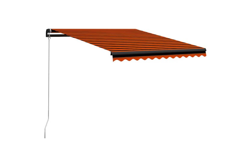 vidaXL 3055189 Manual Retractable Awning 350x250cm Orange And Brown vidaXL 3055189 Manual Retractable Awning 350x250cm Orange And Brown