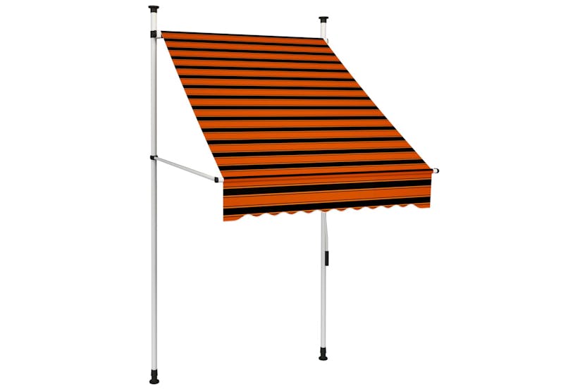 vidaXL 145834 Manual Retractable Awning 100cm Orange And Brown vidaXL 145834 Manual Retractable Awning 100cm Orange And Brown