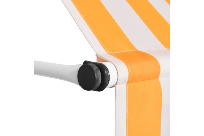 vidaXL 43233 Manual Retractable Awning 250cm Orange And White Stripes vidaXL 43233 Manual Retractable Awning 250cm Orange And White Stripes