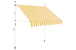 vidaXL 43232 Manual Retractable Awning 200cm Orange And White Stripes vidaXL 43232 Manual Retractable Awning 200cm Orange And White Stripes