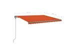 vidaXL 3070240 Manual Retractable Awning With Posts 4.5x3.5 M Orange & Brown vidaXL 3070240 Manual Retractable Awning With Posts 4.5x3.5 M Orange & Brown