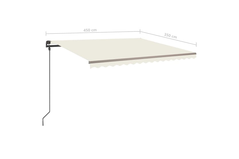 vidaXL 3070237 Manual Retractable Awning With Posts 4.5x3.5 M Cream vidaXL 3070237 Manual Retractable Awning With Posts 4.5x3.5 M Cream