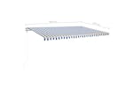 vidaXL 3070056 Manual Retractable Awning With Posts 5x3.5 M Blue And White vidaXL 3070056 Manual Retractable Awning With Posts 5x3.5 M Blue And White