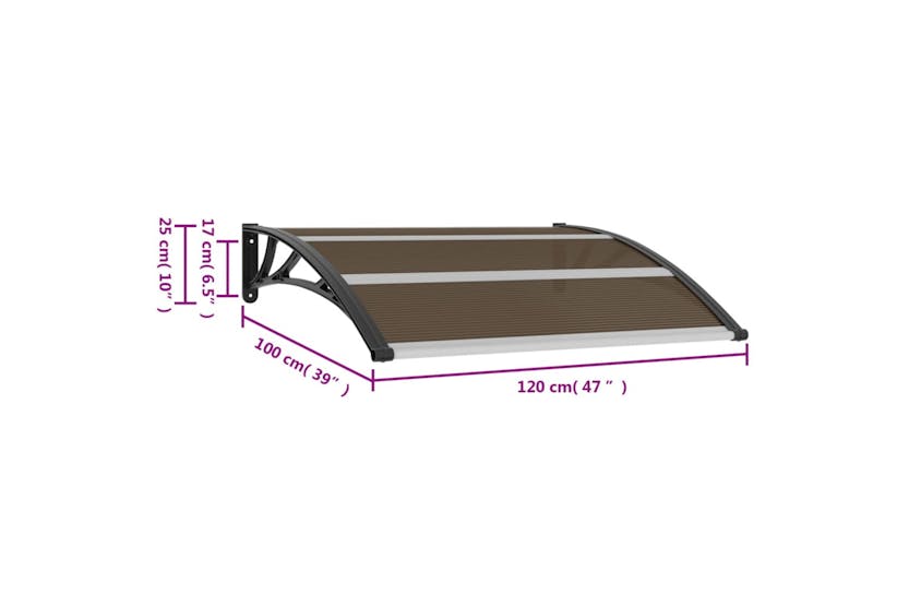 vidaXL 45633 Door Canopy Black 120x100cm Pc vidaXL 45633 Door Canopy Black 120x100cm Pc
