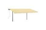 vidaXL 3070223 Manual Retractable Awning With Led 4x3.5 M Yellow And White vidaXL 3070223 Manual Retractable Awning With Led 4x3.5 M Yellow And White