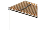 vidaXL 3070158 Manual Retractable Awning With Posts 4.5x3 M Yellow And White vidaXL 3070158 Manual Retractable Awning With Posts 4.5x3 M Yellow And White
