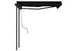 vidaXL 3070099 Manual Retractable Awning With Posts 3x2.5 M Anthracite vidaXL 3070099 Manual Retractable Awning With Posts 3x2.5 M Anthracite