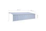 vidaXL 3069476 Manual Retractable Awning With Blind 6x3m Blue&white vidaXL 3069476 Manual Retractable Awning With Blind 6x3m Blue&white