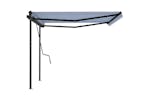 vidaXL 3070156 Manual Retractable Awning With Posts 4.5x3 M Blue And White vidaXL 3070156 Manual Retractable Awning With Posts 4.5x3 M Blue And White